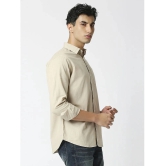 HJ HASASI 100% Cotton Slim Fit Solids Full Sleeves Mens Casual Shirt - Khaki ( Pack of 1 ) - None