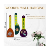 Saf Wood Spoon Shape Designer Designer Shape Decoratives Panel Multi - Pack of 3