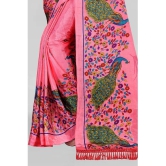 LEELAVATI - Pink Crepe Saree With Blouse Piece ( Pack of 1 ) - Pink