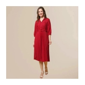 Fabflee - Red Polyester Womens Shift Dress ( Pack of 1 ) - None