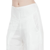 Women White Solid Flared Palazzos