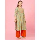 Aarika Orange Silk Girls Kurti ( Pack of 1 ) - None