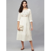 AMIRAS INDIAN ETHNICWEAR - Off White Cotton Womens A-line Dress ( Pack of 1 ) - None