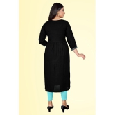 haya fashion - Black Rayon Women's Jacket Style Kurti ( Pack of 1 ) - None