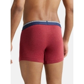 Jockey US60 Men Super Combed Cotton Elastane Solid Trunk - Red Melange - None