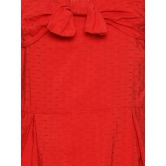 Oxolloxo Red Self designed Fit & Flare Midi Dress