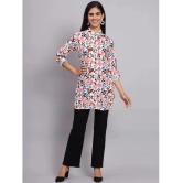 Tissu Rayon Printed Shirt Style Womens Kurti - White ( Pack of 1 ) - None