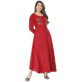 JC4U - Red Rayon Womens A- line Dress ( Pack of 1 ) - None