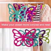 CONNECTWIDE? Flocking Butterfly Type Hanger Flocking Plastic Scarves Hangers for Tie, Scarf holders butterfly design with velvet flocculation, Non-Slip Flocked Scarf Tie Belt Clothes Wardrobe Holder Hook Hanger 12 openings, 29 x 23.5 cm. ( Pink)