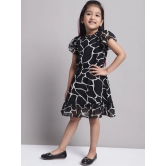 MINI & MING Girls Printed Georgette A-Line Dress