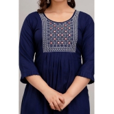 Kapadia - Navy Straight Rayon Womens Stitched Salwar Suit ( Pack of 1 ) - None