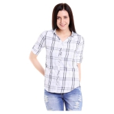 Campus Sutra - White Cotton Womens Shirt Style Top ( Pack of 1 ) - None