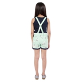 Kids Cave - Light Green Cotton Girls Dungarees ( ) - None