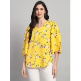 Curvydrobe Yellow Crepe Womens A-Line Top ( Pack of 1 ) - None