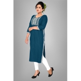 haya fashion - Blue Rayon Women's Straight Kurti ( Pack of 1 ) - None