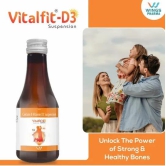 VitalFit D3 Suspension | Essential Calcium & Vitamin D Support for Bone Health & Immune System | Useful in Osteoporosis & Fractures | 200ml Liquid