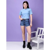 Self Design Round Neck Short Sleeves Cotton Top