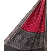 Maroon Black Sambalpuri Handwoven Single Ikat Cotton Dupatta