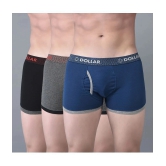 Pack of 3 Dollar Bigboss Assorted Solid Cotton Blend Men Trunk - None