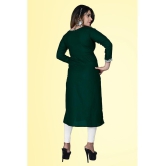 haya fashion - Green Rayon Women's Straight Kurti ( Pack of 1 ) - None