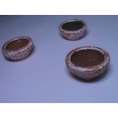 Set of 3 Vintage Miniature Clay Pots