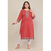 Swasti - Red 100% Cotton Women's Straight Kurti ( Pack of 1 ) - None