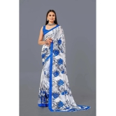 LEELAVATI - White Georgette Saree With Blouse Piece ( Pack of 1 ) - White