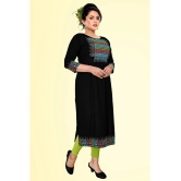 haya fashion - Black Rayon Womens Straight Kurti ( Pack of 1 ) - None