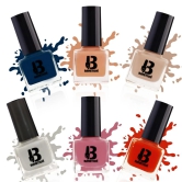 BANETION Nail Polish Combo Pack of 6 | Non UV - Gel Finish |Chip Resistant | Seaweed Enriched Formula| Long Lasting|Cruelty and Toxic Free- 9ml