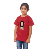 Girls Cotton Tribal Half Sleeve TShirt (Maroon) PID41478