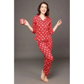 Clovia Red Cotton Womens Nightwear Nightsuit Sets ( Pack of 1 ) - None