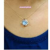 Jewelryklub AD Cubic Zirconia Pendant Necklace Chain For Women Girls Anti Tarnish Stainless Steel Rose Gold Design 2