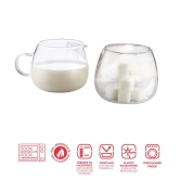 Borosil Milk and Sugar Pot Set, 270 ml, 2-Pieces