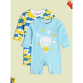 miniklub Multicolor Cotton Rompers For Baby Boy ( Pack of 2 ) - None