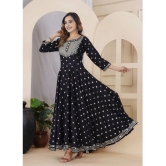 Lee Moda Rayon Embroidered Anarkali Womens Kurti - Black ( Pack of 1 ) - None