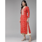 Aarika Cotton Embroidered Straight Womens Kurti - Orange ( Pack of 1 ) - None