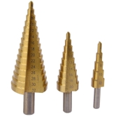 Rangwell 3X Large HSS Steel Step Cone Drill Titanium Bit Set Hole Cutter 4-12/20/32mm