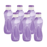 Milton I Go Flip Plastic Water Bottle Set of 6, 750 ml Each, Purple | Sports | Gym | Home | Kitchen | Travel Bottle | Hiking | Treking | Reusable - Purple