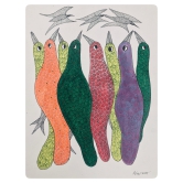 Traditional Gond Art Multicolor Birds Painting GD024