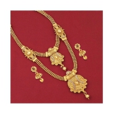 Silver Shine Alloy Golden Choker Traditional Gold Plated Necklaces Set - Golden