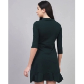 Addyvero Cotton Lycra Green Skater Dress - Single - XL