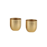 Gold Small Plating Planter (Set of 2)-Gold