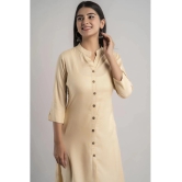 MAUKA - Cream Rayon Womens A-line Kurti ( Pack of 1 ) - None