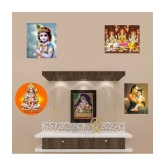 Asmi Collection Set of 4 God Hanuman Shiva Krishna for Temple Wall Sticker ( 60 x 60 cms )