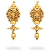 LUV FASHION Golden Drop Earrings ( Pack of 1 ) - Golden