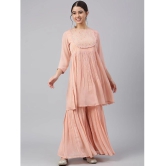 Janasya - Peach A-line Georgette Women''s Stitched Salwar Suit ( Pack of 1 ) - None