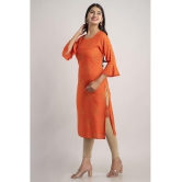 MAUKA - Orange Rayon Women's Straight Kurti ( Pack of 1 ) - None