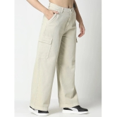 HJ HASASI - Off White Cotton Wide Leg Womens Jeans ( Pack of 1 ) - None