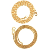 AanyaCentric Combo of 2 Gold Plated 22inches Long Fashion Chain - None