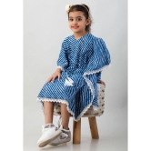 Blue and White Leheriya pattern Kaftan Dress-10-12 years